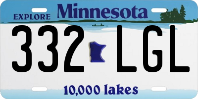 MN license plate 332LGL
