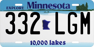 MN license plate 332LGM