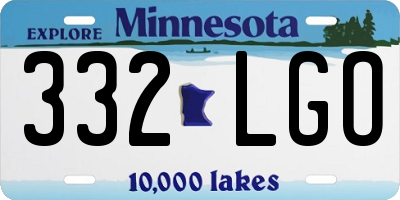 MN license plate 332LGO