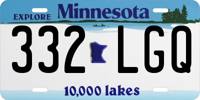MN license plate 332LGQ