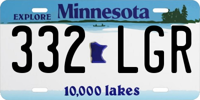 MN license plate 332LGR