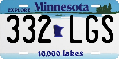 MN license plate 332LGS