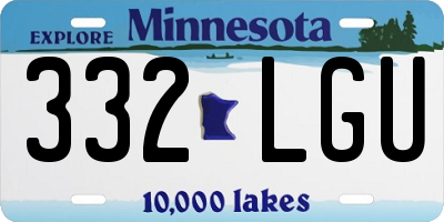 MN license plate 332LGU