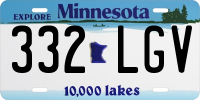 MN license plate 332LGV