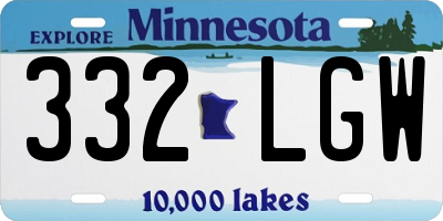MN license plate 332LGW