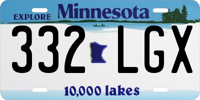 MN license plate 332LGX