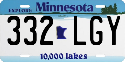 MN license plate 332LGY