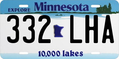 MN license plate 332LHA