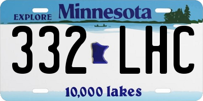 MN license plate 332LHC