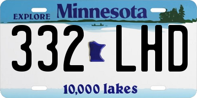 MN license plate 332LHD