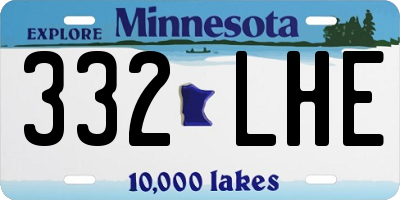 MN license plate 332LHE