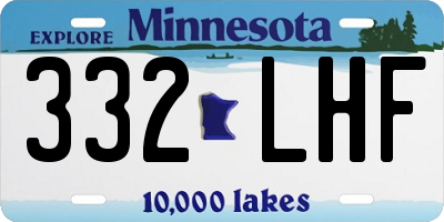 MN license plate 332LHF