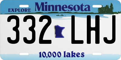 MN license plate 332LHJ
