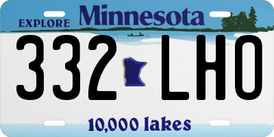 MN license plate 332LHO