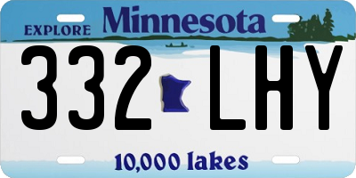 MN license plate 332LHY