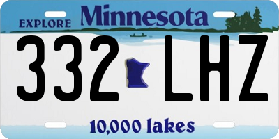 MN license plate 332LHZ