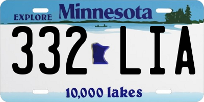 MN license plate 332LIA