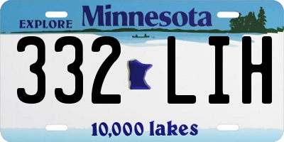 MN license plate 332LIH