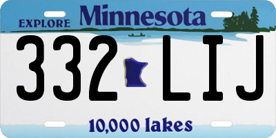 MN license plate 332LIJ