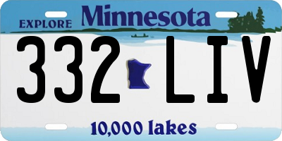 MN license plate 332LIV