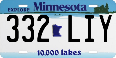 MN license plate 332LIY