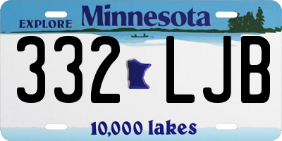 MN license plate 332LJB