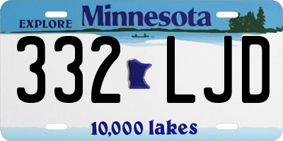 MN license plate 332LJD