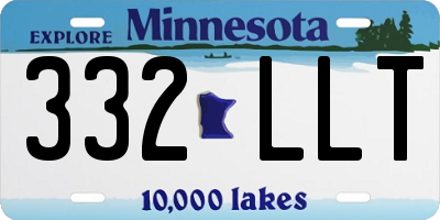 MN license plate 332LLT