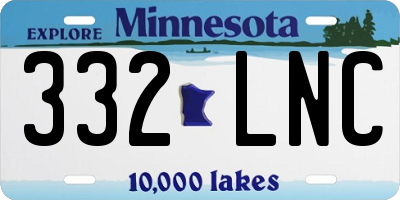 MN license plate 332LNC