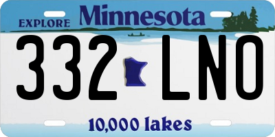 MN license plate 332LNO