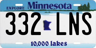 MN license plate 332LNS