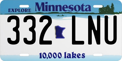 MN license plate 332LNU