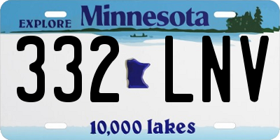 MN license plate 332LNV