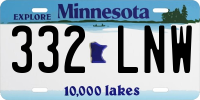 MN license plate 332LNW