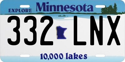 MN license plate 332LNX