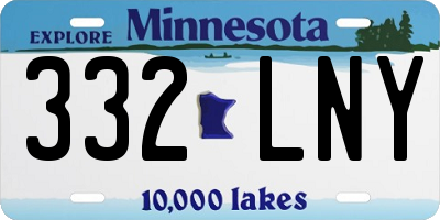 MN license plate 332LNY