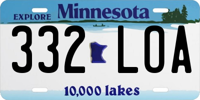 MN license plate 332LOA