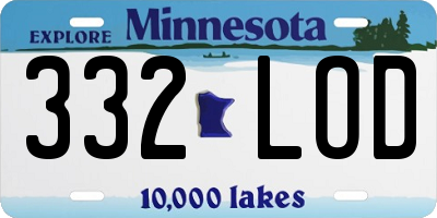 MN license plate 332LOD