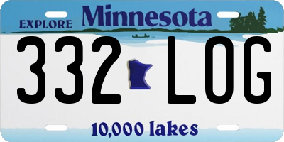 MN license plate 332LOG