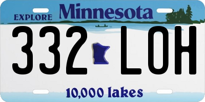 MN license plate 332LOH