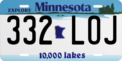 MN license plate 332LOJ