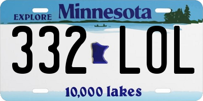 MN license plate 332LOL