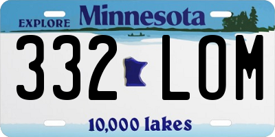MN license plate 332LOM