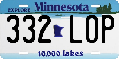 MN license plate 332LOP