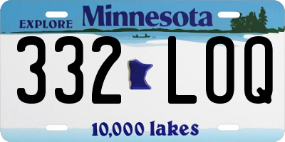 MN license plate 332LOQ