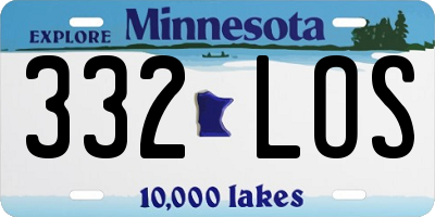 MN license plate 332LOS