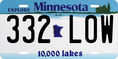 MN license plate 332LOW