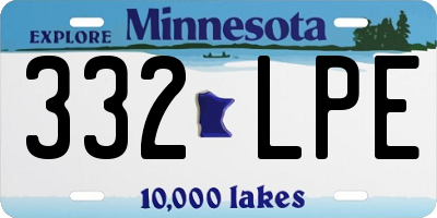 MN license plate 332LPE