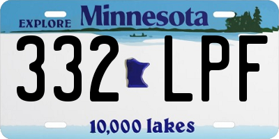 MN license plate 332LPF