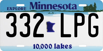 MN license plate 332LPG